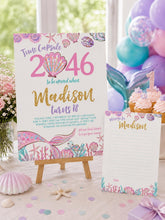 Mermaid 1st Birthday Time Capsule, Editable Sign and Card (Digital Download)
