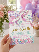 Mermaid Baby Shower Invitation Editable Template, INSTANT DOWNLOAD