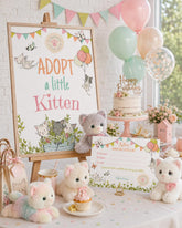 Kitten Garden Adoption Party Printables, Birthday Certificate Sign (Digital Download)