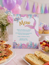 Mermaid Baby Shower Menu Sign, Editable Dinner Menu (Digital Download)