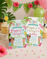 Luau Siblings Birthday Invitation, Joint Pool Party (Digital Invite)