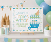 Ice Cream Parlor Welcome Sign, Editable Birthday Party Decor (Digital Download)