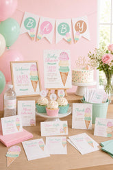 Ice Cream Baby Shower Bundle, Girl Sprinkle Party (Digital Download)