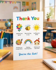 Teacher Appreciation Card, Editable Template, Instant Download (Digital)