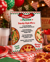 Pizza Birthday Party Menu Sign, Editable Restaurant Menu (Instant Download)