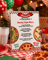 Pizza Birthday Party Menu Sign, Editable Restaurant Menu (Instant Download)