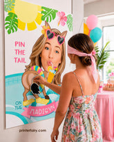 Personalized Pin the Tail Game – Custom Photo Pool Party Poster (Digital Download)