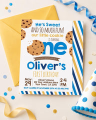Little Cookie 1st Birthday Editable Invitation Template (Instant Download)