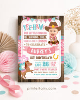Cowgirl Birthday Invitation personalized with your photo for any age, Digital Printable