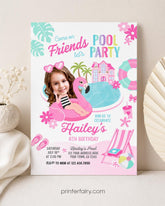 Custom Pool Party Invitation with Photo (Instant Download)