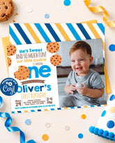 Little Cookie First Birthday Invitation, Photo Invite (Digital)