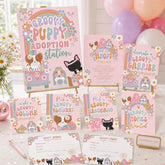 Groovy Puppy Adoption Party Station Kit, Pawty Games Decor (Digital Download)