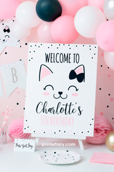 Kitty Cat Welcome Sign