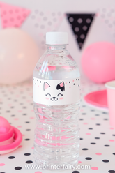 Kitty Cat Water Bottle Labels