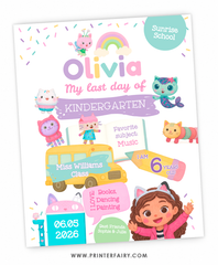 Gabby Dollhouse Back to School Signs