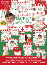 Trattoria 2nd Birthday Italian Party Kit BUNDLE