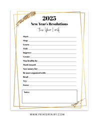 2025 New Year Resolutions