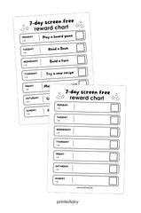 Free 7 Day Screen-Free Reward Chart Printable
