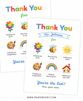 Teacher Appreciation Thank You Cards