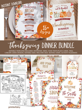 Thanksgiving Dinner Printable Bundle