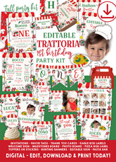 Trattoria 1st Birthday Italian Party Kit BUNDLE