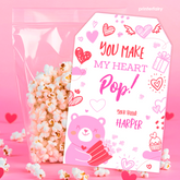Valentine's Day Printable Tag for Pop Corn