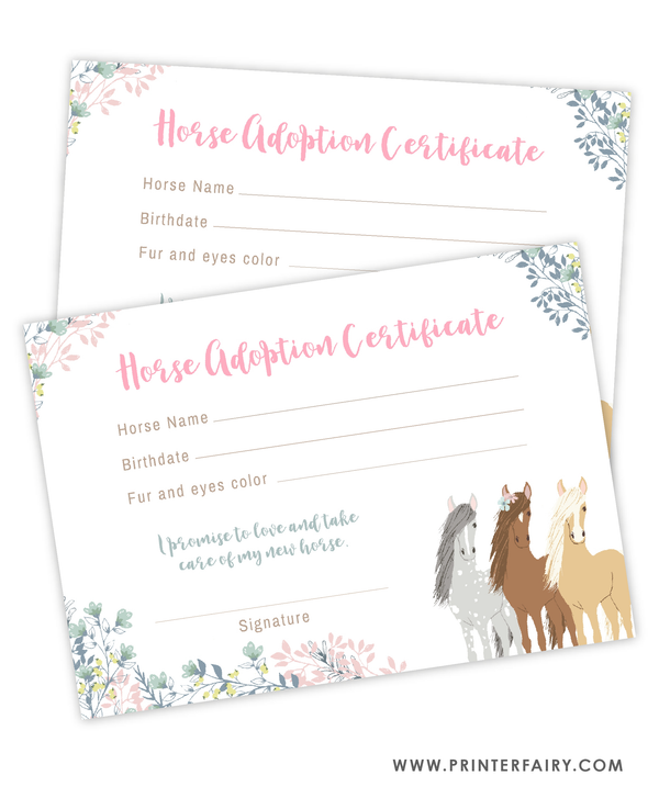 Floral Horse Adoption Pack