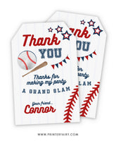 Baseball Favor Tags