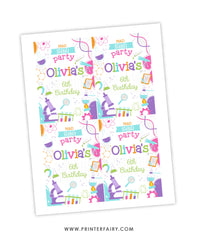 Science Party Drink Pouch Label