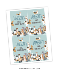 Puppy Adoption Birthday Drink Pouch Label