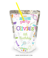 Science Party Drink Pouch Label