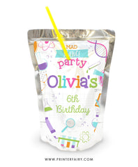 Science Party Drink Pouch Label