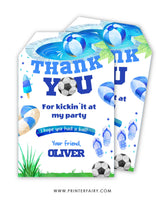 Pool & Soccer Birthday Party Favor Tags