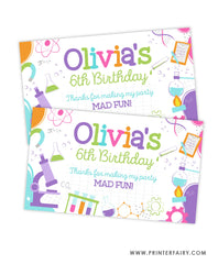 Science Party Gable Box Label