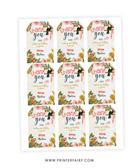 Tropical Birds Birthday Favor Tags