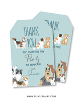 Puppy Adoption Birthday Favor Tags