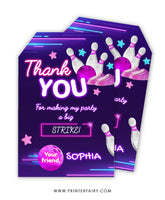 Bowling Birthday Party Favor Tags
