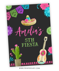 Fiesta Birthday Party Drink Pouch Label