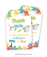 Paint Party Favor Tags