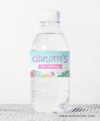 Pool Birthday Party Water Bottle Label