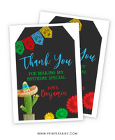 Fiesta Birthday Party Favor Tags