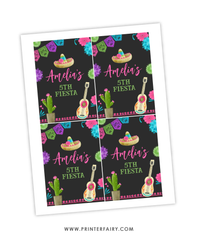 Fiesta Birthday Party Drink Pouch Label