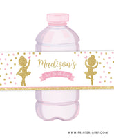 Ballerina Water Bottle Label
