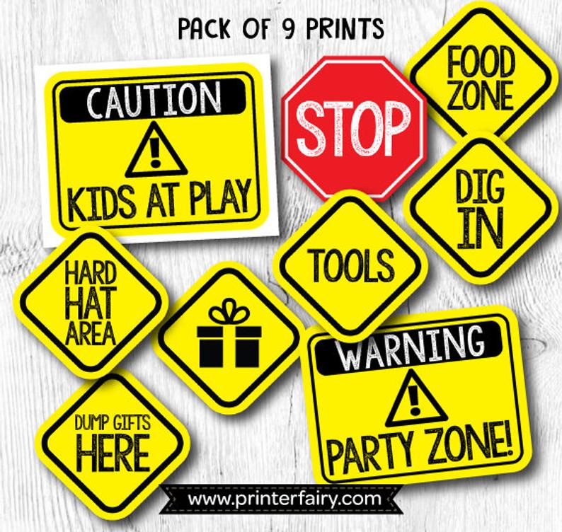 construction-birthday-signs-printerfairy for Free Printable Construction Party Food Signs Construction Birthday Signs – PrinterFairy for Free Printable Construction Party Food Signs