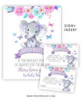 Elephant Floral Diaper Raffle