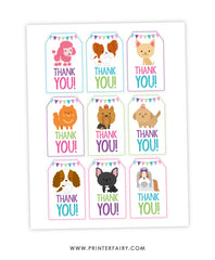 Puppy Party Favor Tags