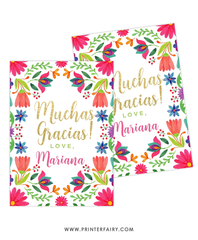 Fiesta Floral Favor Tag