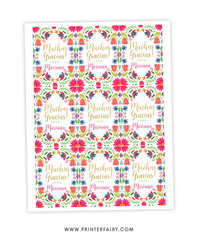 Fiesta Floral Favor Tag