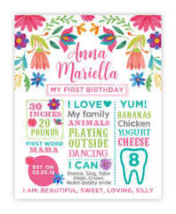 Fiesta Floral Birthday Board