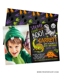 Dinosaurs Halloween Invitation with Photo